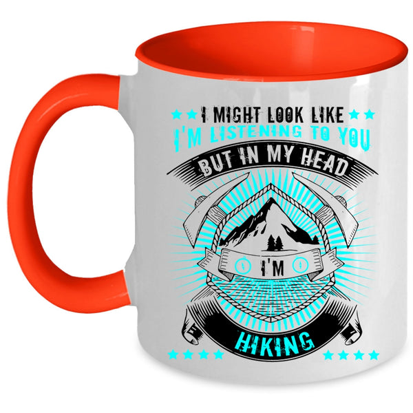 Outdoor Activity Coffee Mug, In My Head I'm Hiking Accent Mug