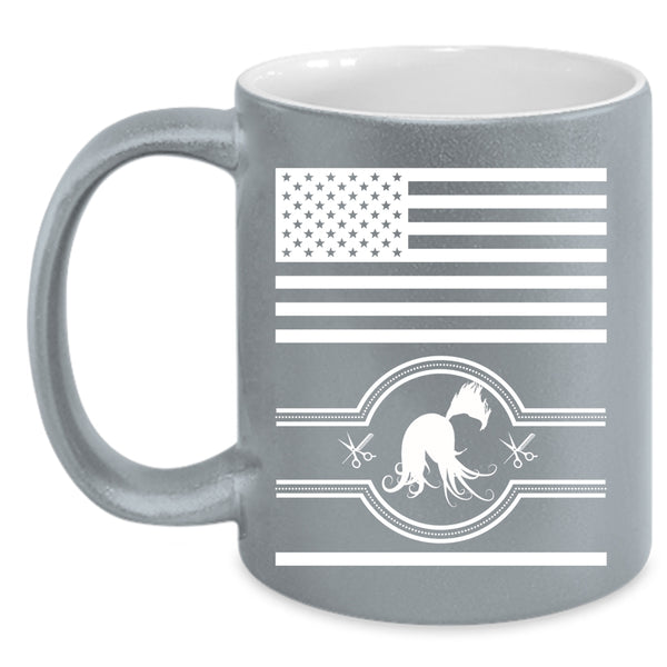 Cool Hairstylist Coffee Mug, Cool American Flag Coffee Cup