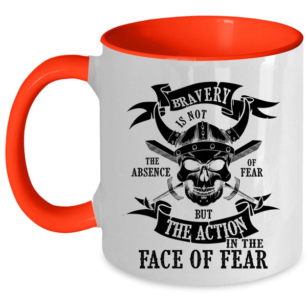 Cool Halloween Coffee Mug, The Action In The Face Of Fear Accent Mug