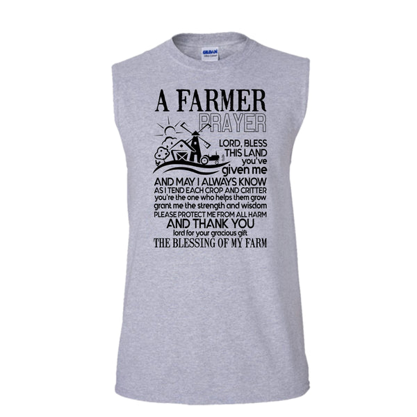 A Farmer Prayer T Shirt, Gift For Farmer Prayer T Shirt, Awesome t-shirts (Men's Cotton Sleeveless)