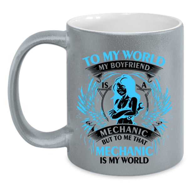 Cool Couple Coffee Mug, My Boyfriend Is A Mechanic Accent Mug