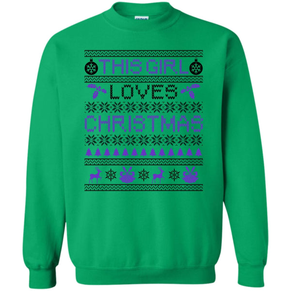 Awesome Merry Christmas T Shirt, This Girl Loves Christmas Sweatshirt