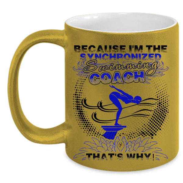 Awesome Swimming Coach Coffee Mug, I'm The Swimming Coach Accent Mug