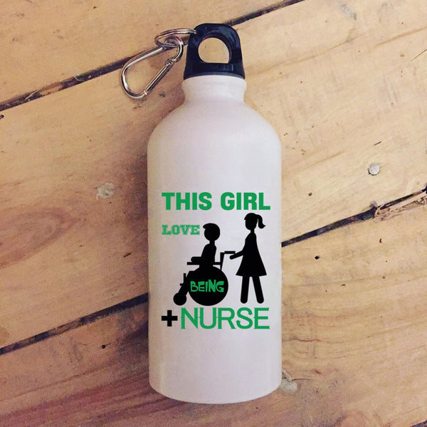 This Girl Love Being Nurse 20 oz Stainless Steel Bottle,Funny Gift For Daughter Outdoor Sports Water Bottle
