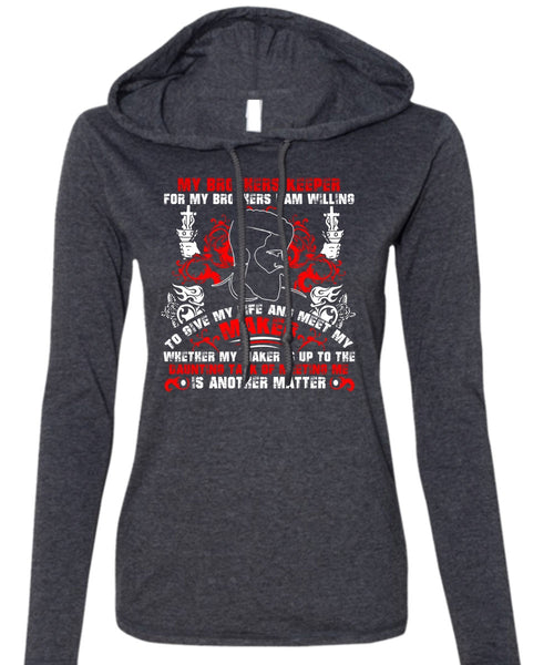 My Brothers Keeper T Shirt, I Love Brother T Shirt (Anvil Ladies Ringspun Hooded)