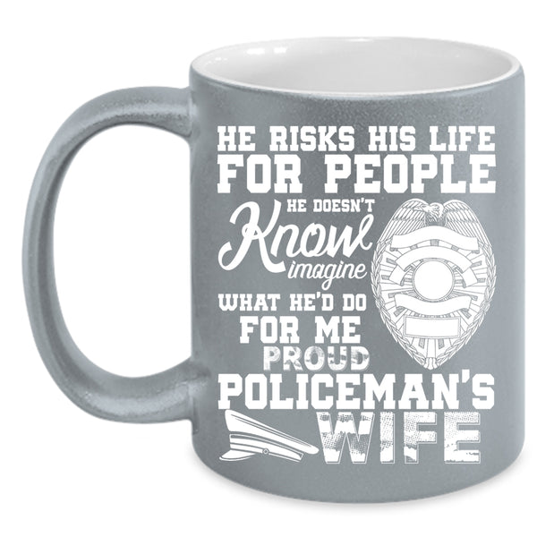Proud Policeman's Wife Coffee Mug, Beautiful Wife Coffee Cup