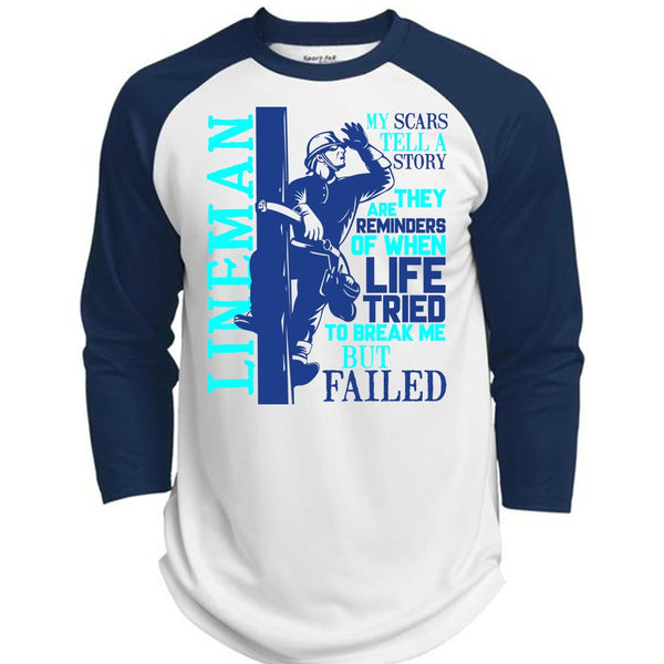 Lineman My Scars Tell A Story T Shirt, I Love Lineman T Shirt, Awesome T-Shirts  (Polyester Game Baseball Jersey)