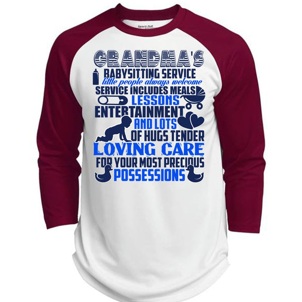 Grandma's Babysitting Service T Shirt, I Love Family T Shirt, Awesome T-Shirts  (Polyester Game Baseball Jersey)