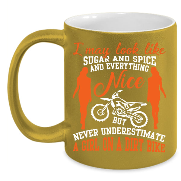 A Girl On A Dirt Bike Coffee Mug, Cool Gift For My Daughter Coffee Cup
