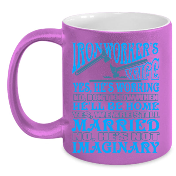 Just Married Coffee Mug, Ironworker's Wife Accent Mug