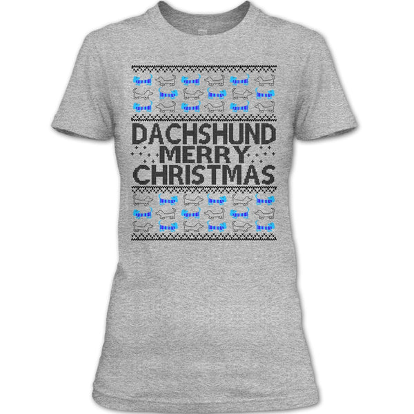 Dachshund Merry Christmas T Shirt, Dachshund Lover T Shirt
