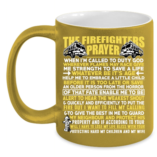 The Firefighters Prayer Coffee Mug, Cute Fireman Coffee Cup