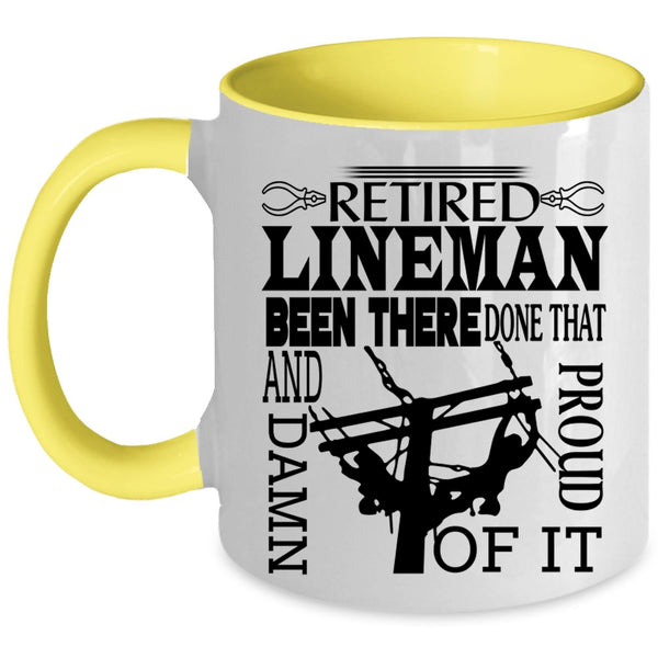 Awesome Retirement Coffee Mug, Retired Lineman Accent Mug