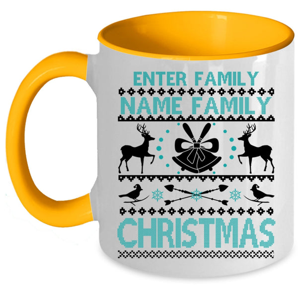Christmas Family Vacation Coffee Mug, Enter Family Name Family Christmas Accent Mug