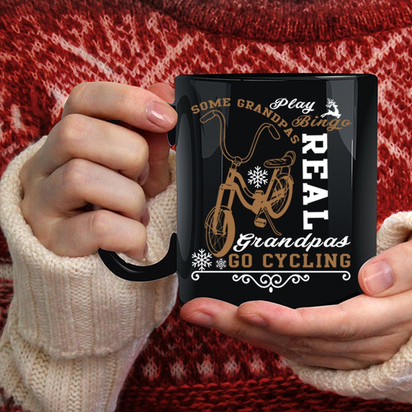 Some Grandpas Play Bingo Coffee Mug, Real Grandpas Go Cycling Coffee Cup