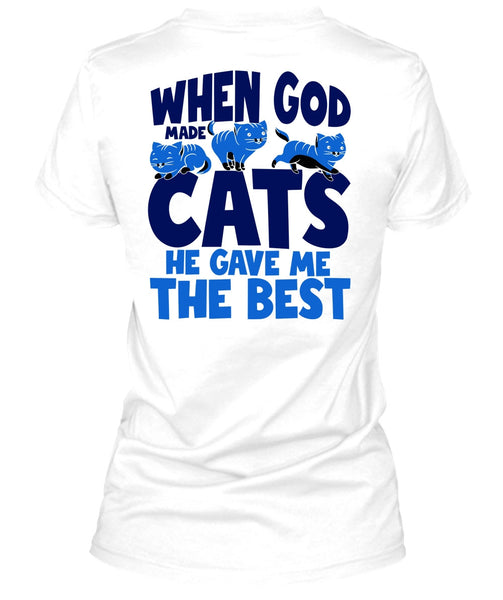 When God Made Cats T Shirt, I Love My Cats T Shirt