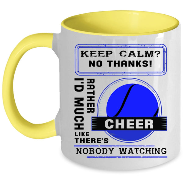 Cool Softball Coffee Mug, I'd Much Rather Cheer Accent Mug