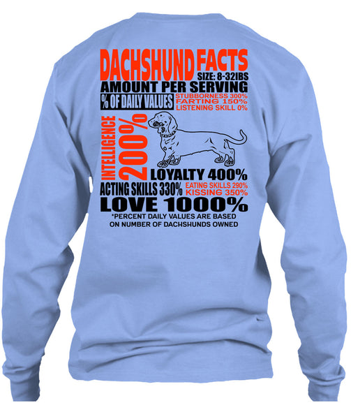 Dachshund Facts T Shirt, I Love Dachshund T Shirt