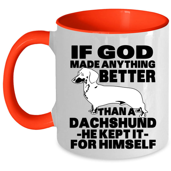 Gift For Dog Lovers Coffee Mug, Cute Dachshund Accent Mug