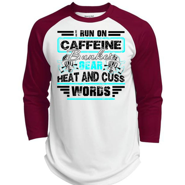 I Run Caffeine Bunker T Shirt, I Love Firefighter T Shirt, Awesome T-Shirts  (Polyester Game Baseball Jersey)