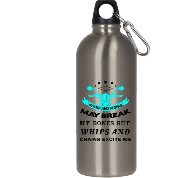 Sticks And Stones May Break My Bones 20 oz Stainless Steel Bottle,Cool Outdoor Sports Water Bottle