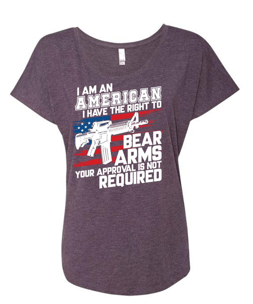 I Am An American T Shirt, Being A Veteran T Shirt, Cool Shirt (Ladies' Triblend Dolman Sleeve)
