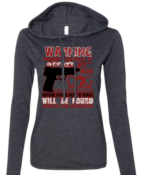 Dog Automatic Weapons T Shirt, Being A Veteran T Shirt (Anvil Ladies Ringspun Hooded)