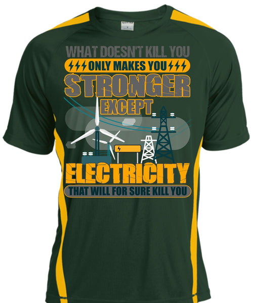 Stronger Except Electricity T Shirt, I Love Electrician T Shirt, Cool Shirt