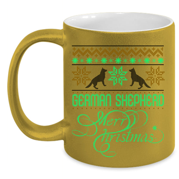 Merry Christmas Coffee Mug, German Shepherd Accent Mug