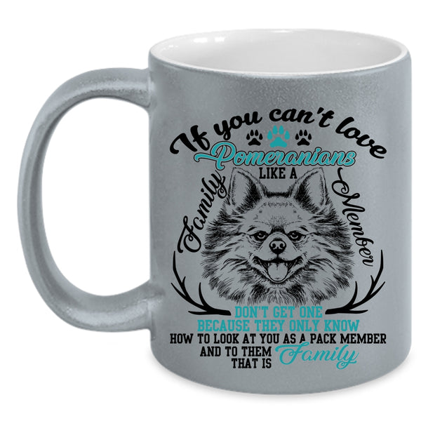 Cute Dogs Coffee Mug, Pomeranians Like A Family Member Accent Mug