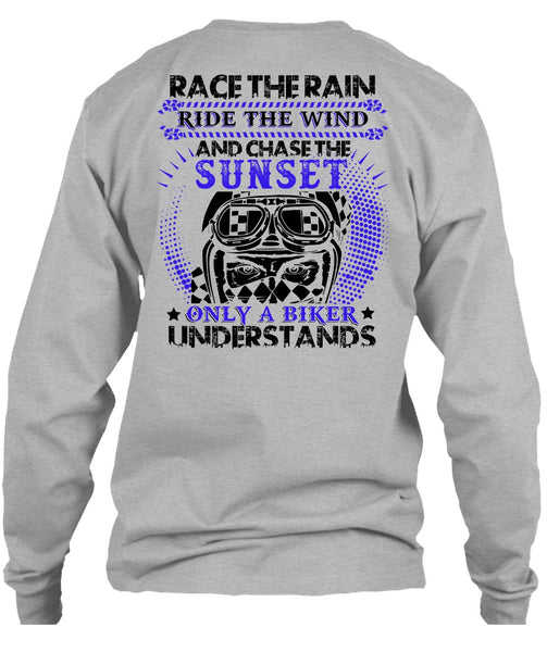 Race The Rain T Shirt, I Love Biker T Shirt