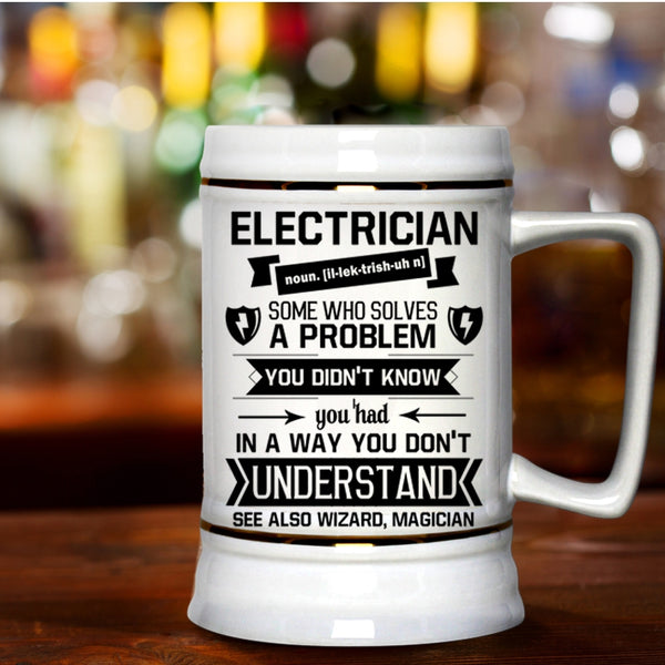 Best Electrician Ever Beer Stein 22oz, Electrician Beer Mug