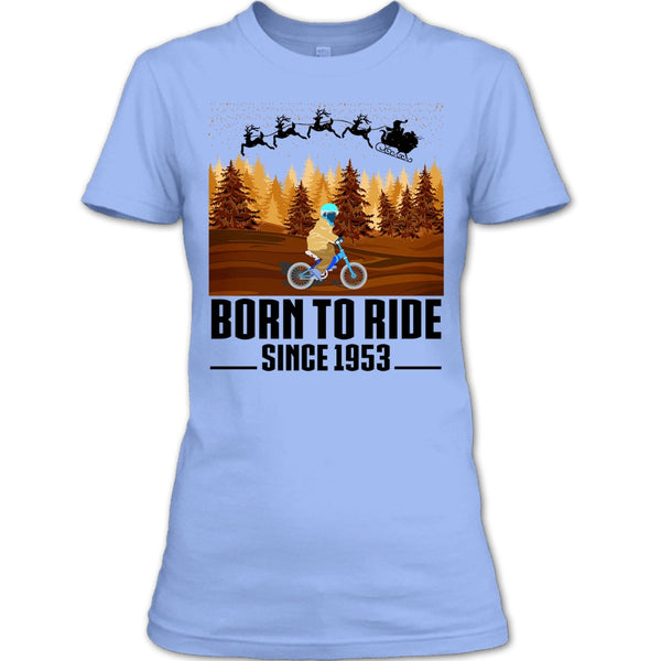 Born To Ride Since 1953 T Shirt, Biker Merry Christmas T Shirt