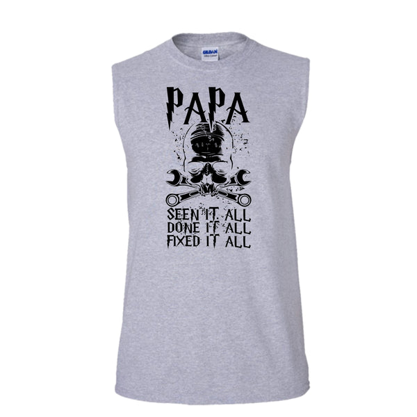 Papa Seen It All T Shirt, Coolest Papa Ever T Shirt, Awesome t-shirts (Men's Cotton Sleeveless)