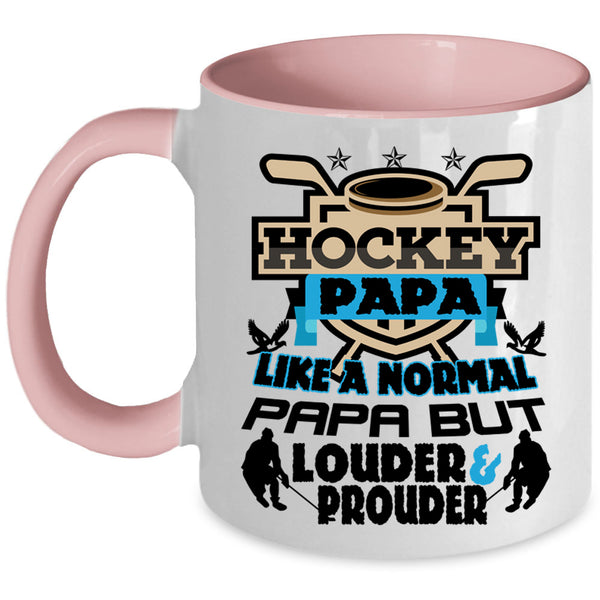 Normal Papa Coffee Mug, Hockey Papa Accent Mug