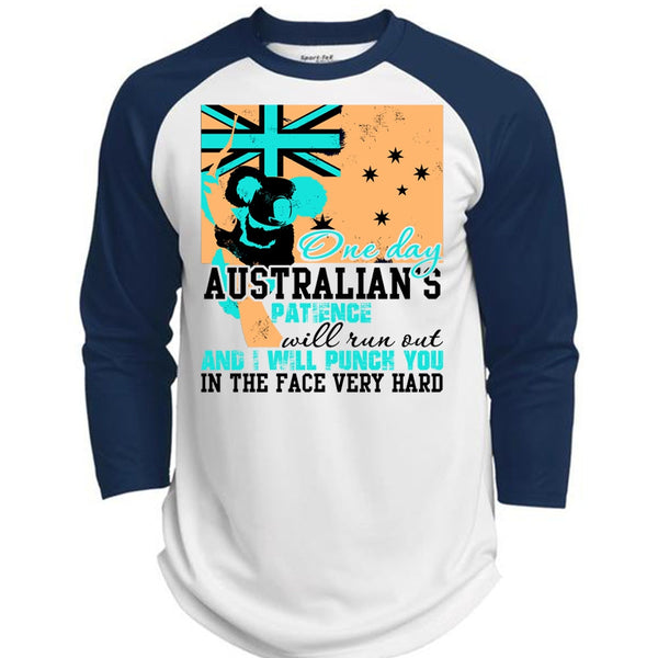 On Day Australian's Patience T Shirt, I Love Veteran T Shirt, Awesome T-Shirts  (Polyester Game Baseball Jersey)