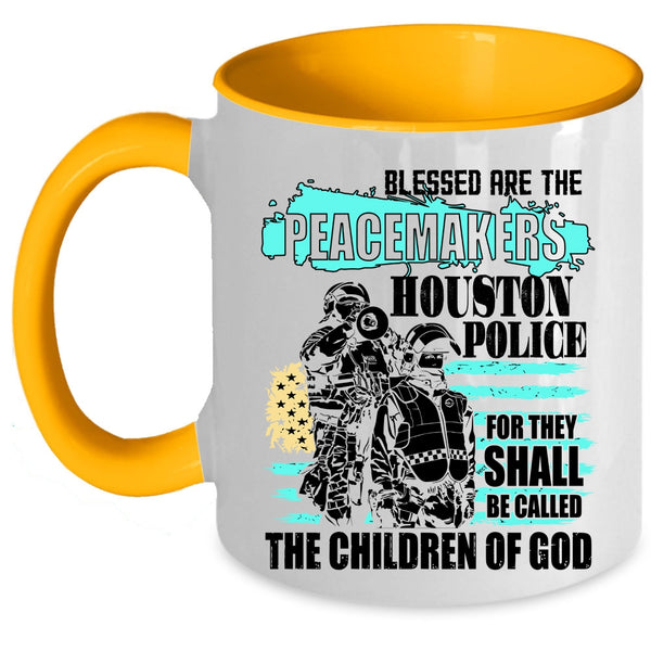 Peacemakers Houston Police Coffee Mug, Cool Police Officer Accent Mug