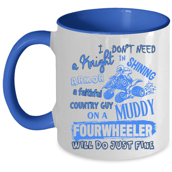 Country Guy Coffee Mug, Country Guy On A Muddy Fourwheeler Accent Mug