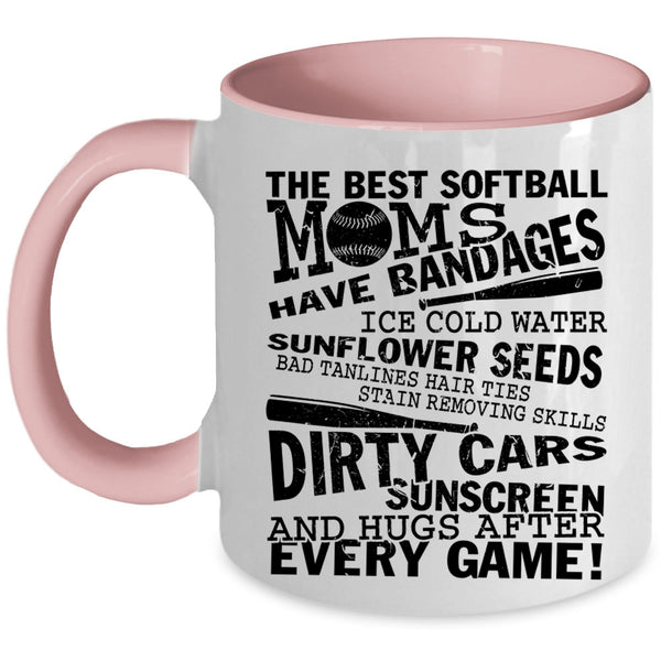 I Love Softball Coffee Mug, The Best Softball Moms Accent Mug