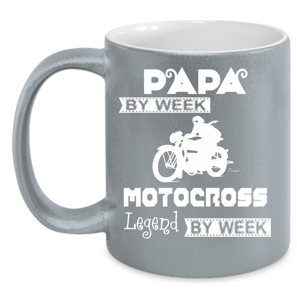 Papa By Week Coffee Mug, Motocross Legend By Week Coffee Cup