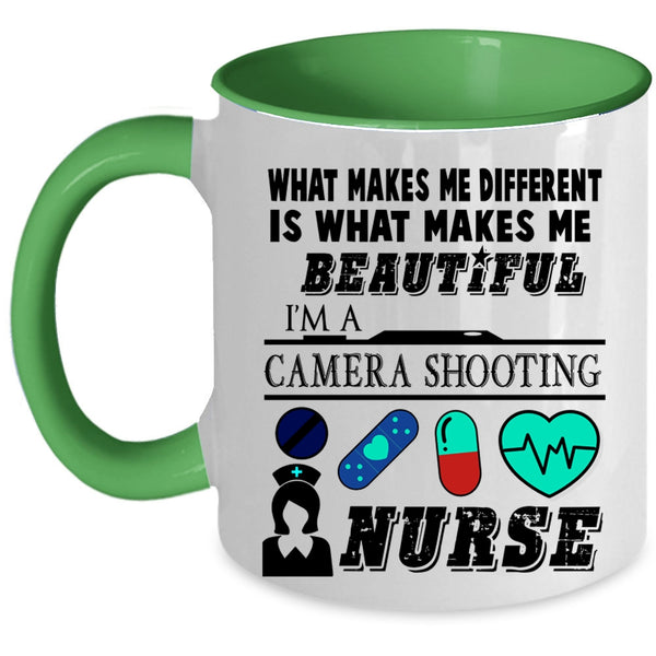 I'm A Camera Shooting Nurse Coffee Mug, What Makes Me Beautiful Accent Mug