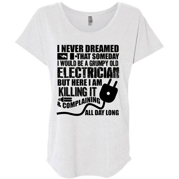 Grumpy Old Electrician T Shirt, I Love Electrician T Shirt, Awesome T-Shirts