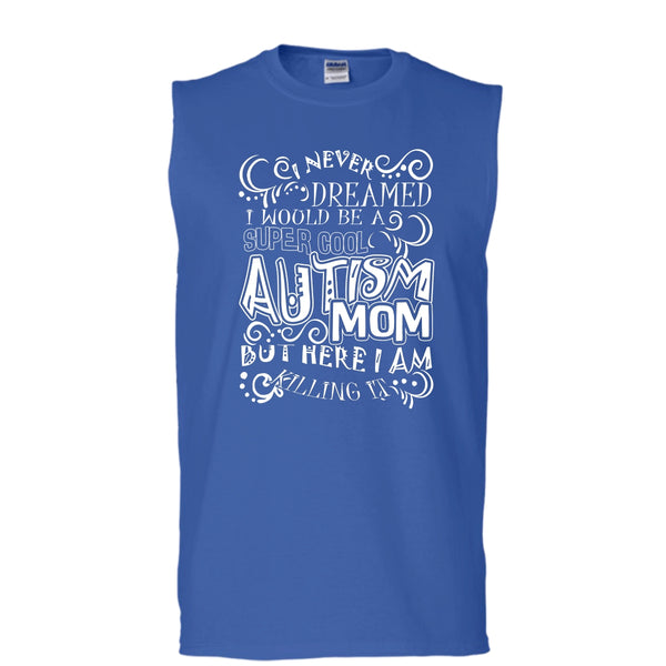 Cool Autism Mom T Shirt, I'm Autism Mom Tank Top (Men's Cotton Sleeveless)