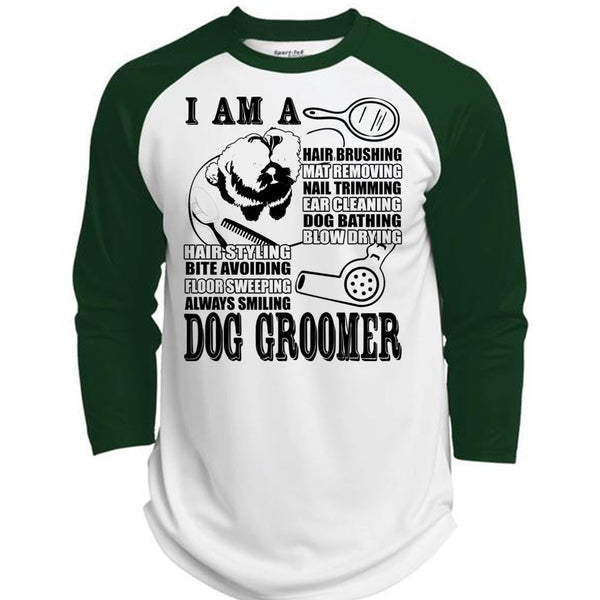I Am A Hair Brushing T Shirt, I Love Groomer T Shirt, Awesome T-Shirts  (Polyester Game Baseball Jersey)