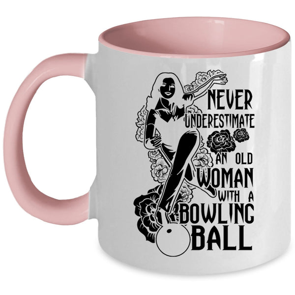 Cool Grandma Coffee Mug, An Old Woman With A Bowling Ball Accent Mug