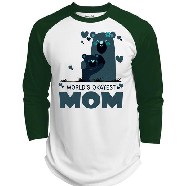 World's Okayest Mom T Shirt, Being A Mom T Shirt, Mother's Day T Shirt  (Polyester Game Baseball Jersey)
