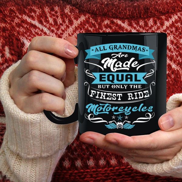 Only The Finest Grandmas Ride Motorcycles Coffee Mug, Cool Grandmas Coffee Cup