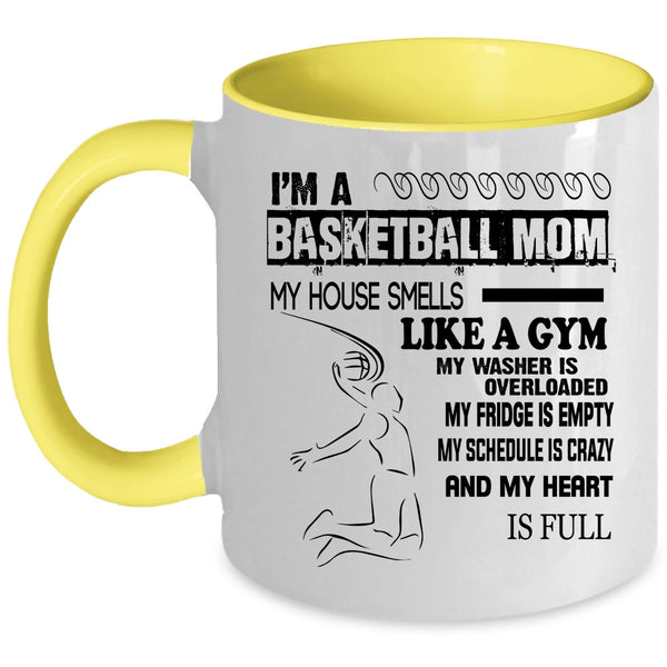 Awesome Basketball Mom Coffee Mug, I'm A Basketball Mom Accent Mug