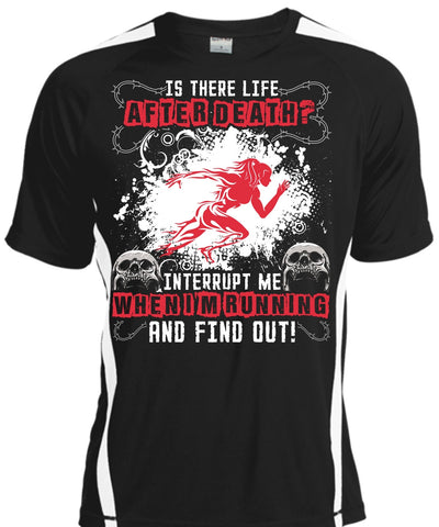 A black t-shirt with the shopify logo