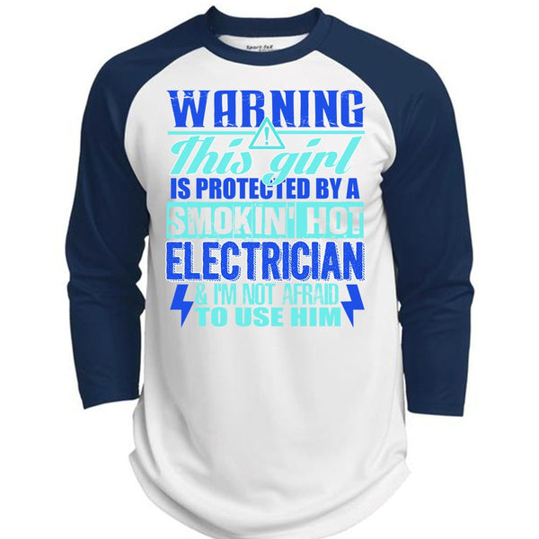 Smoking Hot Electrician T Shirt, I Love Electrician T Shirt, Awesome T-Shirts  (Polyester Game Baseball Jersey)